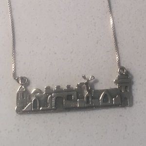 Sterling Silver City With Windmill Necklace